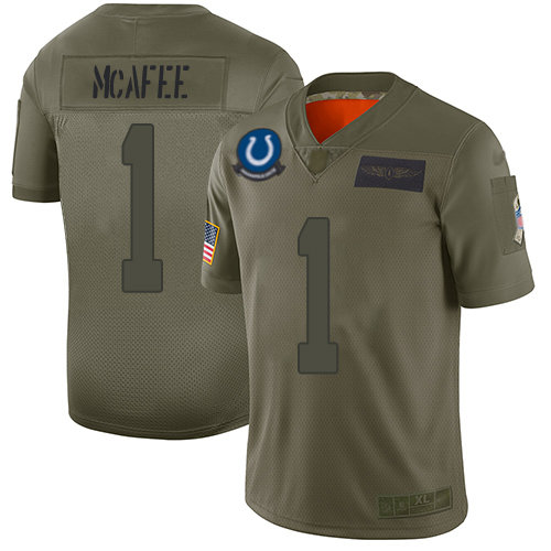 Nike Colts #1 Pat McAfee Camo Men’s Stitched NFL Limited 2019 Salute To Service Jersey