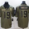 Men’s Minnesota Vikings #19 Adam Thielen 2021 Olive Salute To Service Limited Stitched Jersey