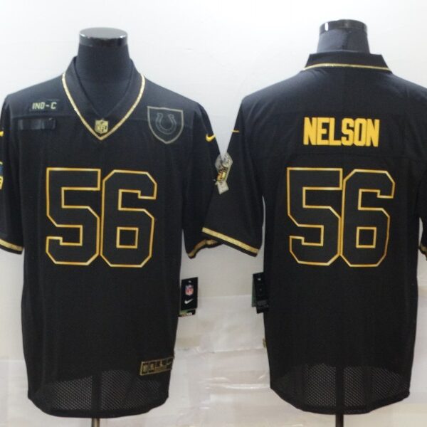Men’s Indianapolis Colts #56 Quenton Nelson Black Gold 2020 Salute To Service Stitched NFL Nike Limited Jersey