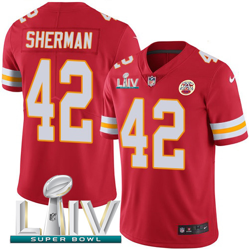 Nike Chiefs #42 Anthony Sherman Red Super Bowl LIV 2020 Team Color Men’s Stitched NFL Vapor Untouchable Limited Jersey