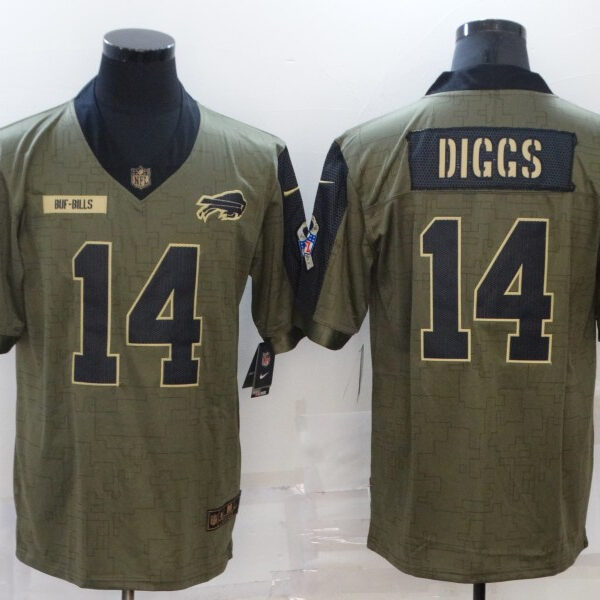 Men’s Buffalo Bills #14 Stefon Diggs Nike Olive 2021 Salute To Service Limited Player Jersey