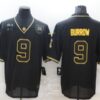 Men’s Cincinnati Bengals #9 Joe Burrow Black Gold 2020 Salute To Service Stitched NFL Nike Limited Jersey