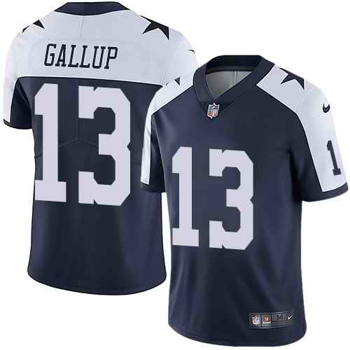 Nike Men’s Dallas Cowboys 13 Michael Gallup Navy Throwback Vapor Untouchable Limited Jersey