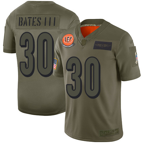 Nike Bengals #30 Jessie Bates III Camo Men’s Stitched NFL Limited 2019 Salute To Service Jersey