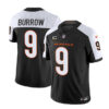 Men’s Cincinnati Bengals #9 Joe Burrow 2023 F.U.S.E. Black White With 4-Star C Patch Vapor Untouchable Limited Football Stitched Jersey