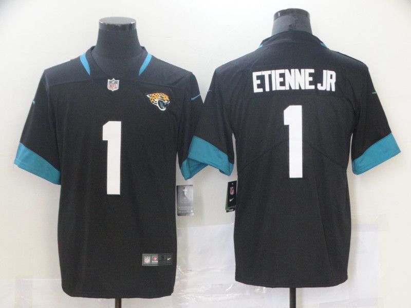 Men’s Jacksonville Jaguars #1 Travis Etienne Jr Black 2021 Vapor Untouchable Stitched NFL Nike Limited Jersey