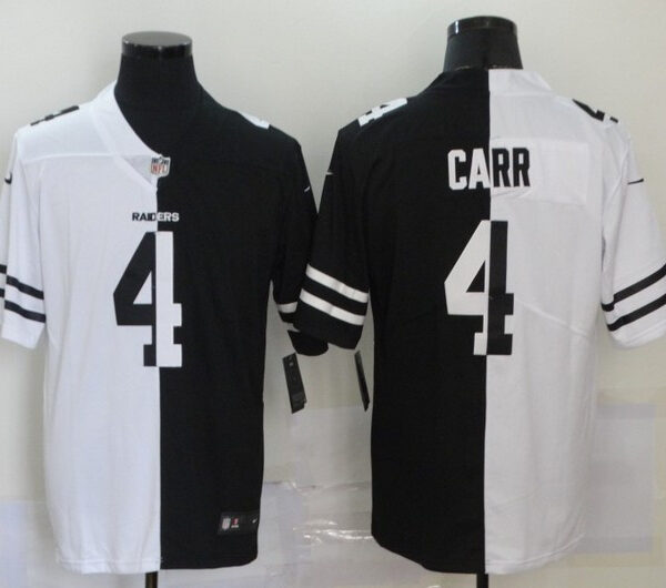 Men’s Las Vegas Raiders #4 Derek Carr White Black Peaceful Coexisting 2020 Vapor Untouchable Stitched NFL Nike Limited Jersey