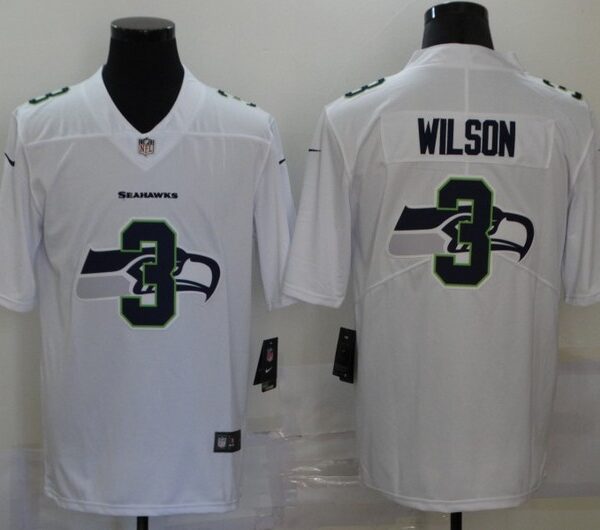 Men’s Seattle Seahawks #3 Russell Wilson White 2020 Shadow Logo Vapor Untouchable Stitched NFL Nike Limited Jersey