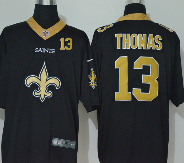 Men’s New Orleans Saints #13 Michael Thomas Black 2020 Big Logo Number Vapor Untouchable Stitched NFL Nike Fashion Limited Jersey
