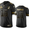 Men’s Kansas City Chiefs #15 Patrick Mahomes Black Super Bowl LIV Golden Edition Jersey