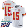 Nike Chiefs #15 Patrick Mahomes White Super Bowl LIV 2020 Men’s Stitched NFL 100th Season Vapor Untouchable Limited Jersey