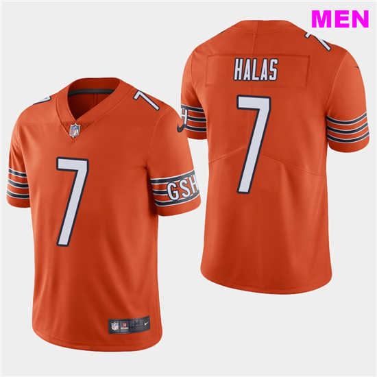 Bears #7 George Halas Orange Men’s Stitched Football Limited Rush Jersey