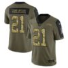 Men’s Olive Los Angeles Chargers #21 LaDainian Tomlinson 2021 Camo Salute To Service Limited Stitched Jersey
