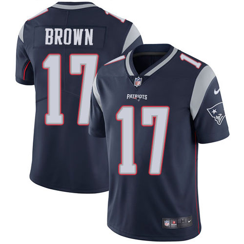 Nike Patriots #17 Antonio Brown Navy Blue Team Color Men’s Stitched NFL Vapor Untouchable Limited Jersey