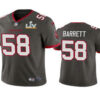 Men’s Tampa Bay Buccaneers #58 Shaquil Barrett Grey 2021 Super Bowl LV Limited Stitched NFL Jersey