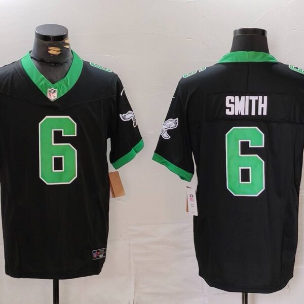 Men’s Philadelphia Eagles #6 DeVonta Smith Limited Black Alternate FUSE Vapor Jersey