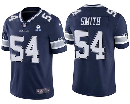 Men’s Dallas Cowboys #54 Jaylon Smith 60th Anniversary Navy Vapor Untouchable Stitched NFL Nike Limited Jersey