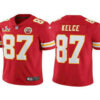 Men’s Kansas City Chiefs #87 Travis Kelce Red 2021 Super Bowl LV Vapor Untouchable Stitched Nike Limited NFL Jersey