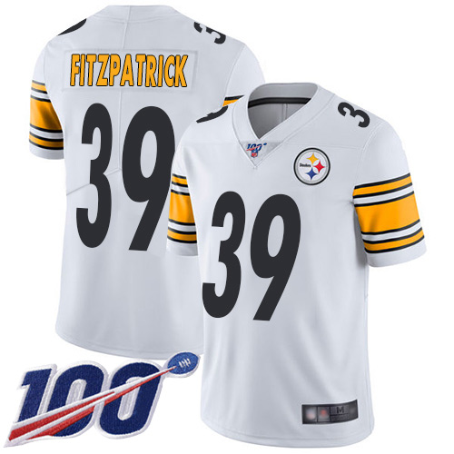 Steelers #39 Minkah Fitzpatrick White Men’s Stitched Football 100th Season Vapor Limited Jersey