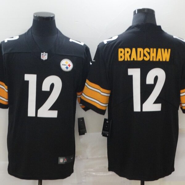 Men’s Pittsburgh Steelers #12 Terry Bradshaw Black 2017 Vapor Untouchable Stitched NFL Nike Limited Jersey