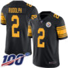 Steelers #2 Mason Rudolph Black Men’s Stitched Football Limited Rush 100th Season Jersey