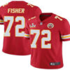 Men’s Kansas City Chiefs #72 Eric Fisher Red 2021 Super Bowl LV Limited Stitched NFL Jersey