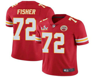 Men’s Kansas City Chiefs #72 Eric Fisher Red 2021 Super Bowl LV Limited Stitched NFL Jersey