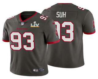 Men’s Tampa Bay Buccaneers #93 Ndamukong Suh Grey 2021 Super Bowl LV Limited Stitched NFL Jersey