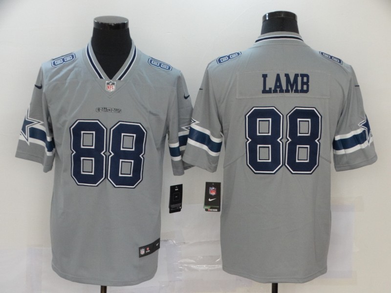 Men’s Dallas Cowboys #88 CeeDee Lamb Grey 2020 Inverted Legend Stitched NFL Nike Limited Jersey