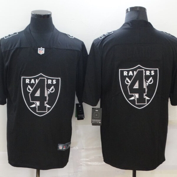 Men’s Las Vegas Raiders #4 Derek Carr Black 2020 Shadow Logo Vapor Untouchable Stitched NFL Nike Limited Jersey