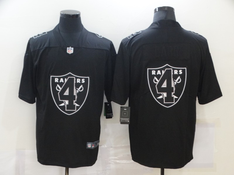 Men’s Las Vegas Raiders #4 Derek Carr Black 2020 Shadow Logo Vapor Untouchable Stitched NFL Nike Limited Jersey