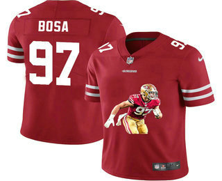 Men’s San Francisco 49ers #97 Nick Bosa Red Player Portrait Edition 2020 Vapor Untouchable Stitched NFL Nike Limited Jersey