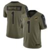 Men’s Miami Dolphins #1 Tua Tagovailoa Nike Olive 2021 Salute To Service Limited Player Jersey