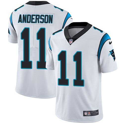 Men’s Nike Panthers #11 Robby Anderson White Stitched NFL Vapor Untouchable Limited Jersey