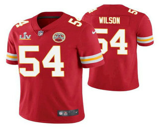 Men’s Kansas City Chiefs #54 Damien Wilson Red 2021 Super Bowl LV Limited Stitched NFL Jersey