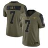 Men’s New Orleans Saints #7 Taysom Hill Nike Olive 2021 Salute To Service Limited Player Jersey