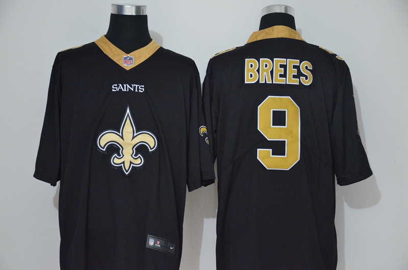 Men’s New Orleans Saints #9 Drew Brees Black 2020 Big Logo Vapor Untouchable Stitched NFL Nike Fashion Limited Jersey