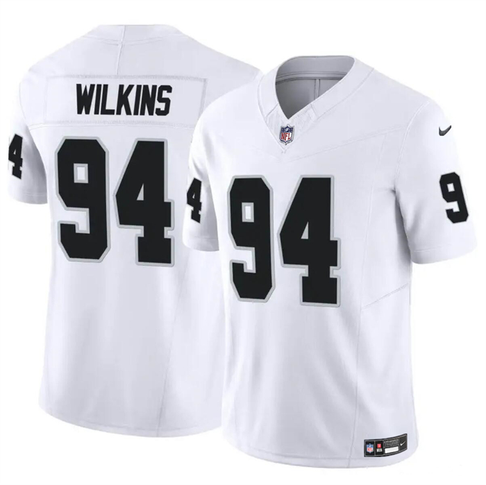 Men’s Las Vegas Raiders #94 Christian Wilkins White 2024 F.U.S.E Vapor Football Stitched Jersey
