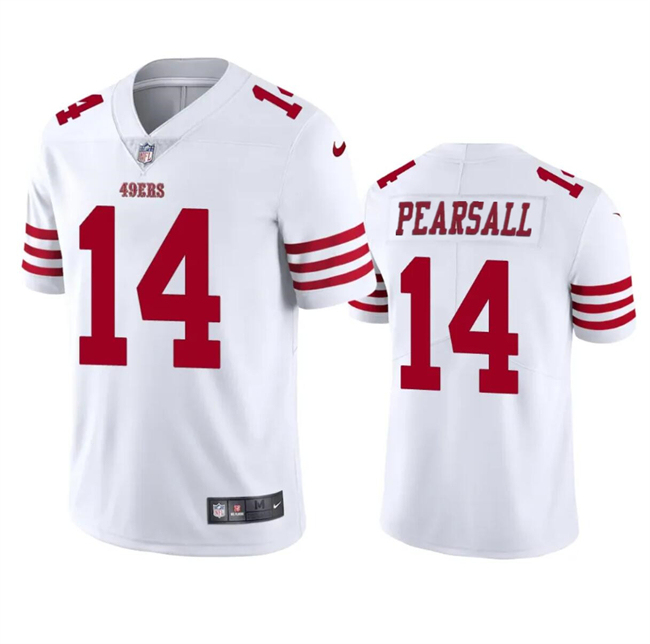 Men’s San Francisco 49ers #14 Ricky Pearsall White 2024 Draft Vapor Untouchable Limited Football Stitched Jersey