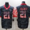 Men’s Dallas Cowboys #21 Ezekiel Elliott USA Camo 2020 Salute To Service Stitched NFL Nike Limited Jersey