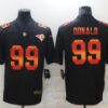 Men’s Los Angeles Rams #99 Aaron Donald Black Red Orange Stripe Vapor Limited Nike NFL Jersey