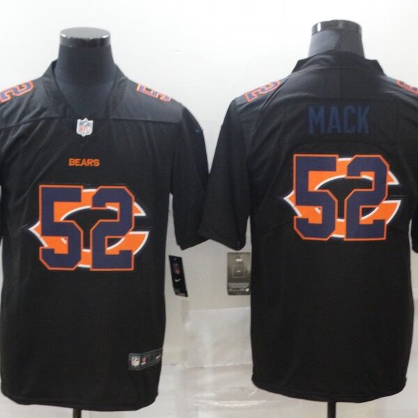 Men’s Chicago Bears #52 Khalil Mack Black Shadow Logo Limited Stitched Nike NFL Jersey