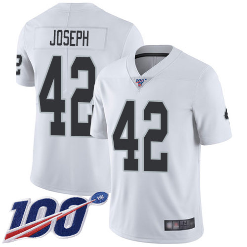 Nike Raiders #42 Karl Joseph White Men’s Stitched NFL 100th Season Vapor Limited Jersey