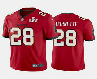 Men’s Tampa Bay Buccaneers #28 Leonard Fournette Red 2021 Super Bowl LV Limited Stitched NFL Jersey