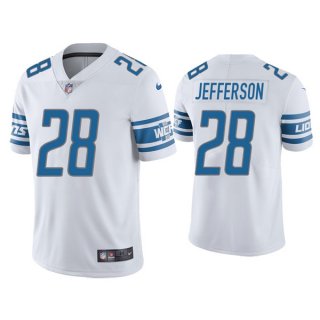 Men’s White Detroit Lions #28 Jermar Jefferson Vapor Untouchable Limited Stitched Jersey