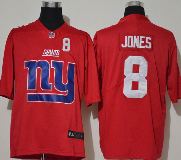Men’s New York Giants #8 Daniel Jones Red 2020 Big Logo Number Vapor Untouchable Stitched NFL Nike Fashion Limited Jersey