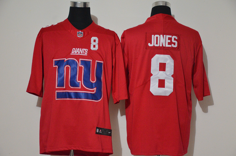 Men’s New York Giants #8 Daniel Jones Red 2020 Big Logo Number Vapor Untouchable Stitched NFL Nike Fashion Limited Jersey