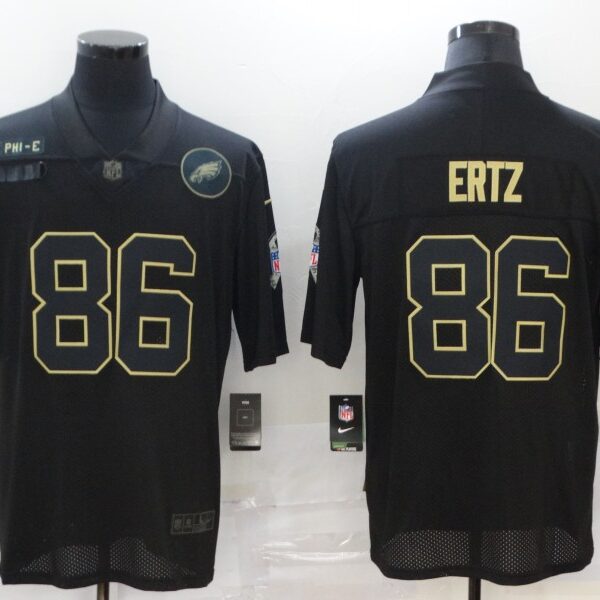 Men’s Philadelphia Eagles #86 Zach Ertz Black 2020 Salute To Service Stitched NFL Nike Limited Jersey