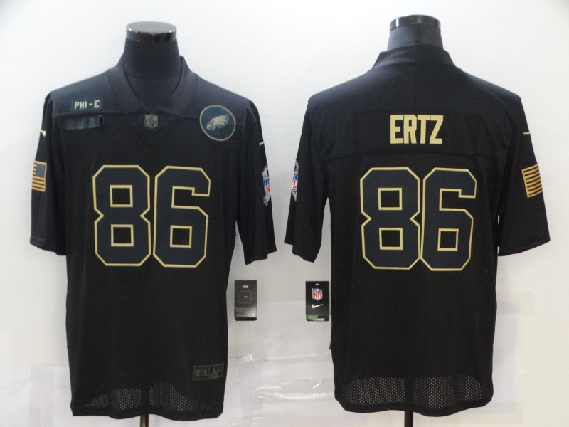 Men’s Philadelphia Eagles #86 Zach Ertz Black 2020 Salute To Service Stitched NFL Nike Limited Jersey