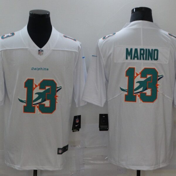 Men’s Miami Dolphins #13 Dan Marino White 2020 Shadow Logo Vapor Untouchable Stitched NFL Nike Limited Jersey